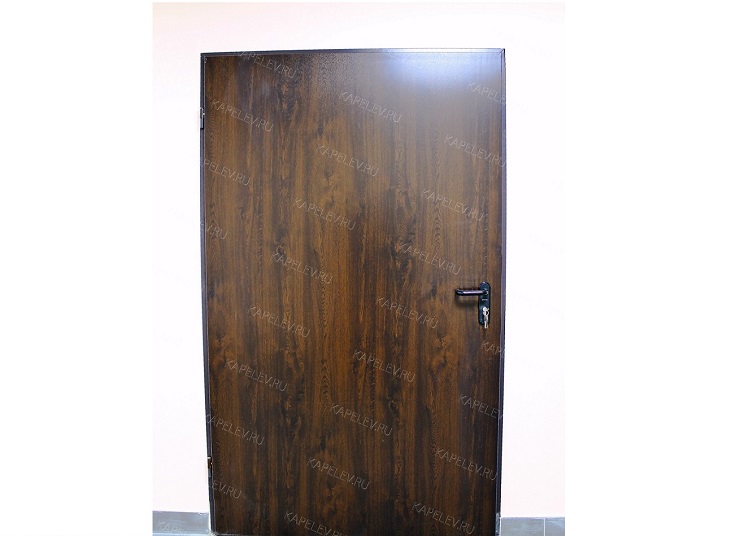 Дверь ZK dark oak, пластиковая ручка черного цвета